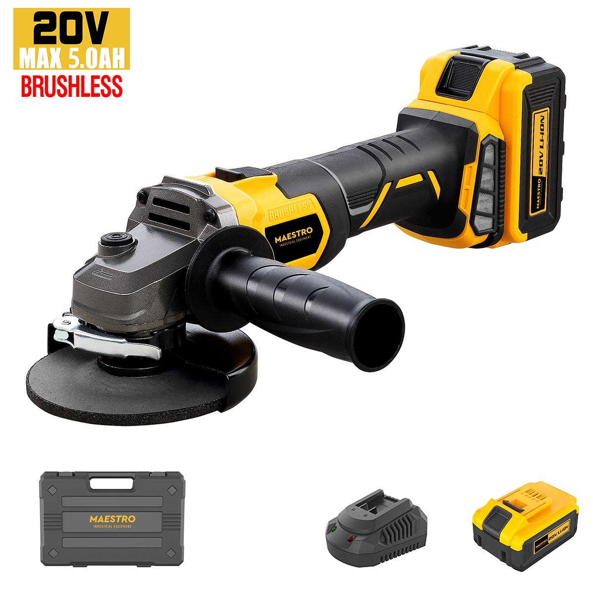 Maestro MCG-20BL BRUSHLESS ΓΩΝΙΑΚΟΣ ΤΡΟΧΟΣ (ΛΙΘΙΟΥ 20V - 1X5 Ah)