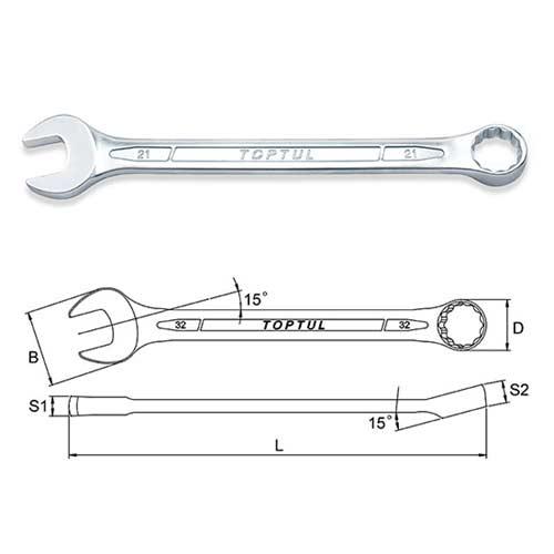 TOPTUL AAEB1717 Γερμανοπολύγωνο 17mm 15° OFFSET